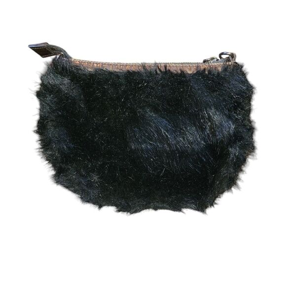 SHARIF Black Faux Fur Handbag Crossbody Handbag 2000s - Picture 3 of 11